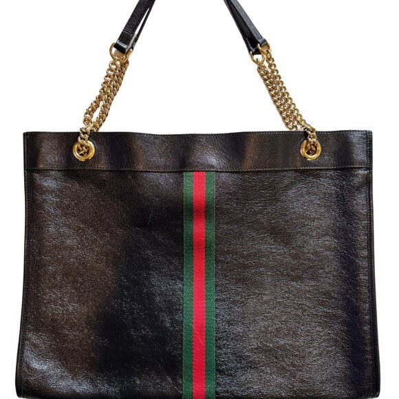 Gucci Rajah Black Large Leather Tote - Picture 2 of 10